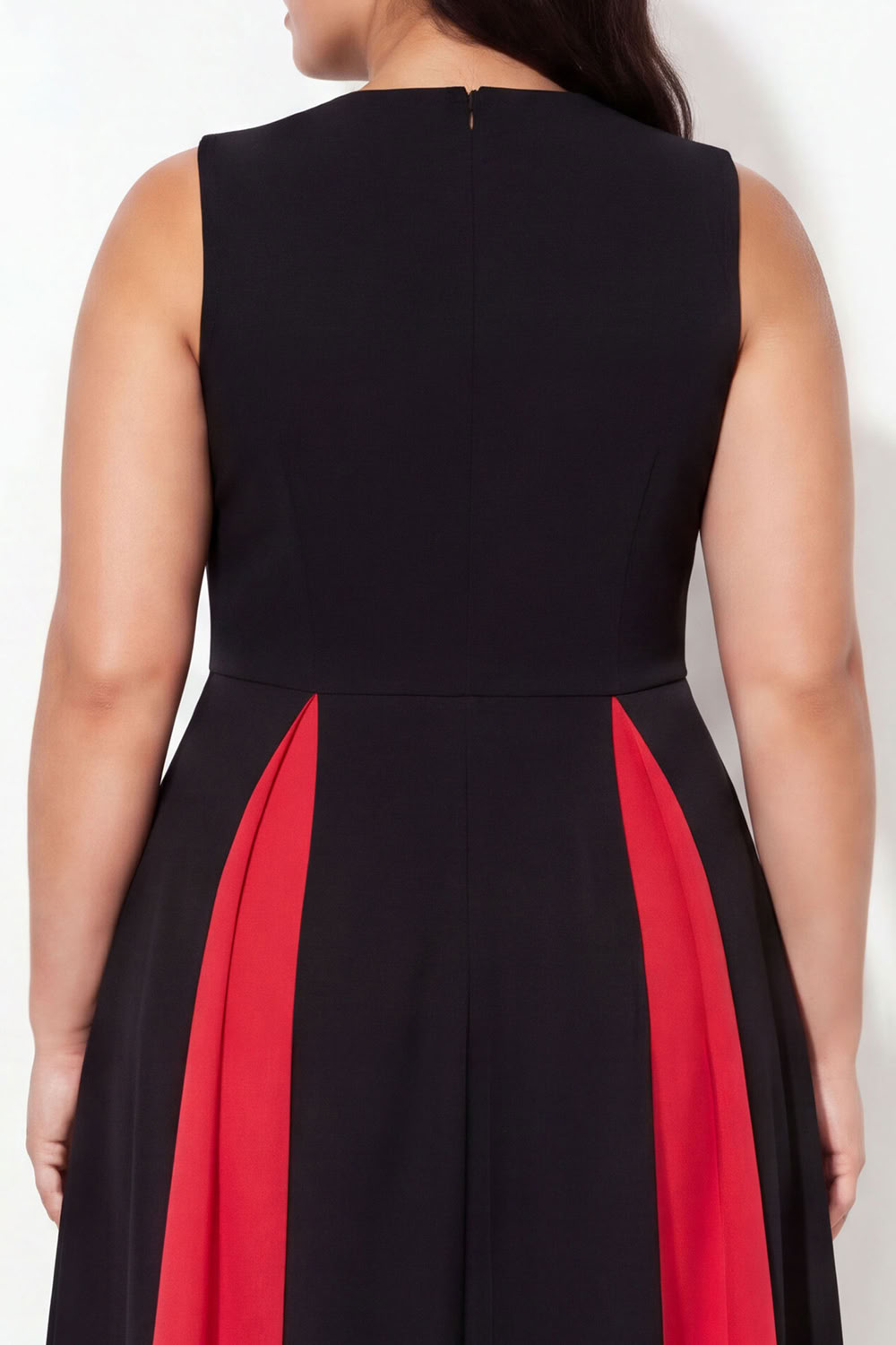 Black A-Line Plus Size High Neck Long Formal Dress with Pockets