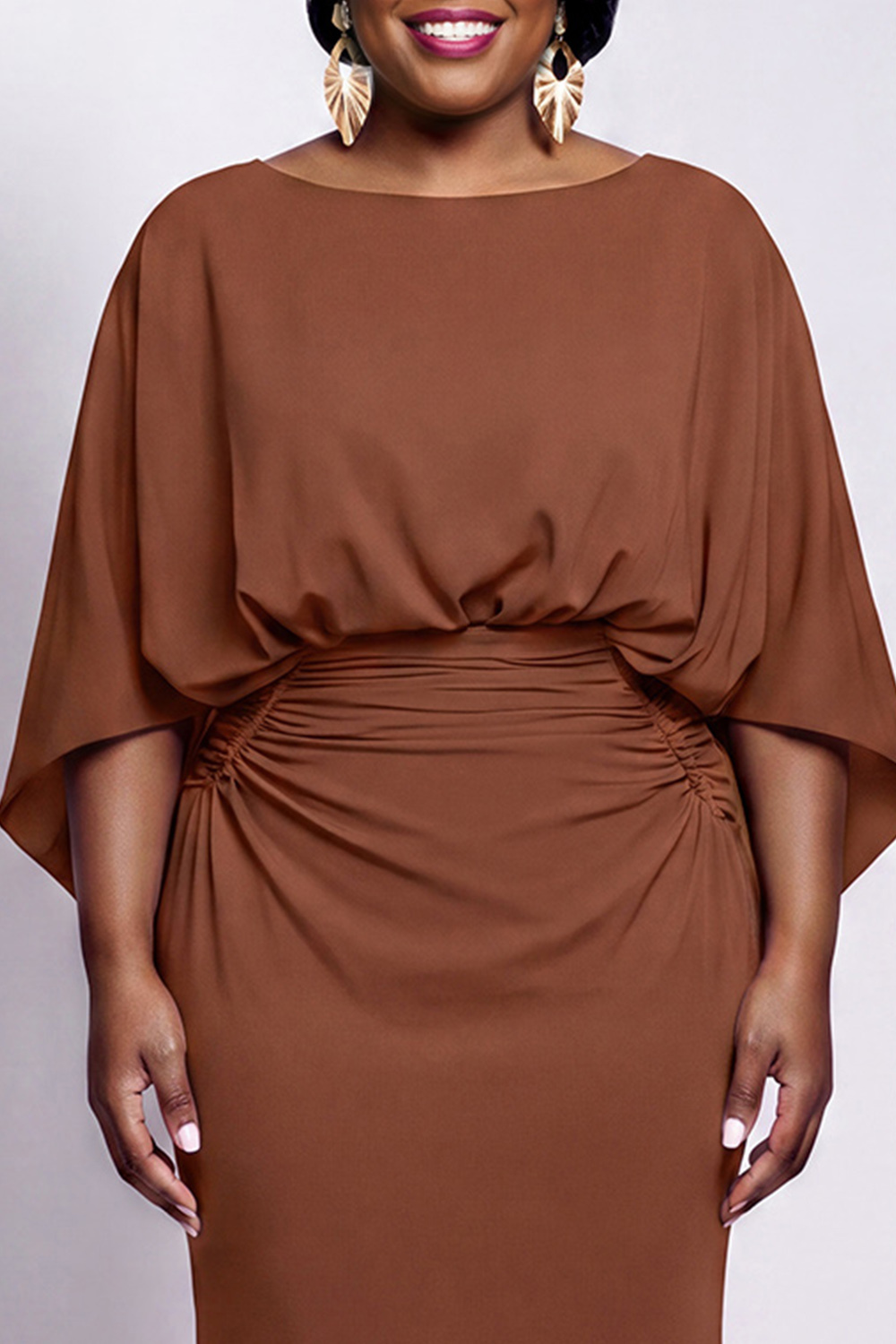 Black Bateau Neck Sheath 3/4 Sleeves Long Mother of the Bride Dress