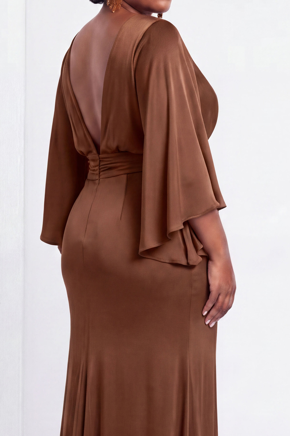 Black Bateau Neck Sheath 3/4 Sleeves Long Mother of the Bride Dress