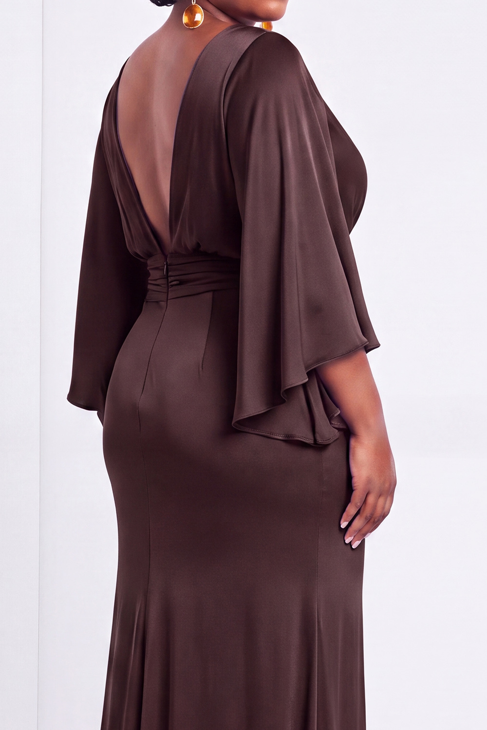 Black Bateau Neck Sheath 3/4 Sleeves Long Mother of the Bride Dress