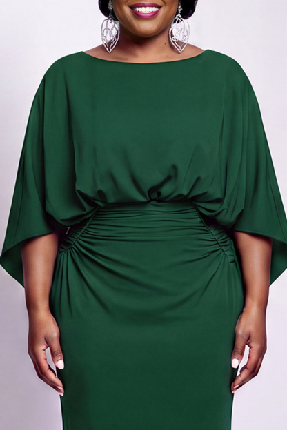Black Bateau Neck Sheath 3/4 Sleeves Long Mother of the Bride Dress
