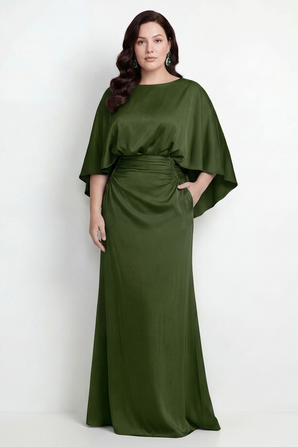 Black Bateau Neck Sheath 3/4 Sleeves Long Mother of the Bride Dress
