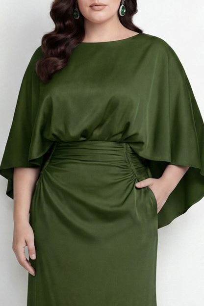 Black Bateau Neck Sheath 3/4 Sleeves Long Mother of the Bride Dress