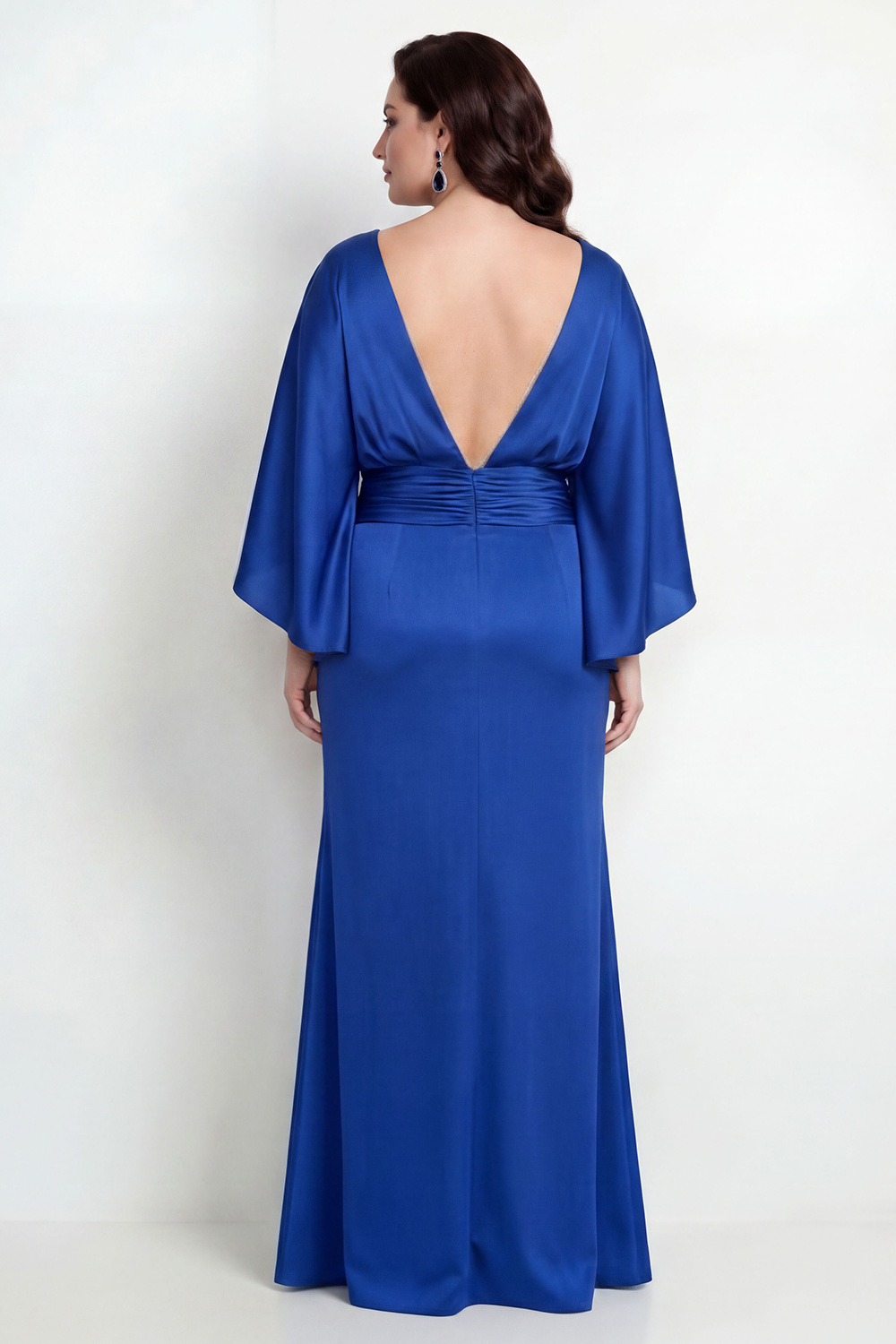 Black Bateau Neck Sheath 3/4 Sleeves Long Mother of the Bride Dress