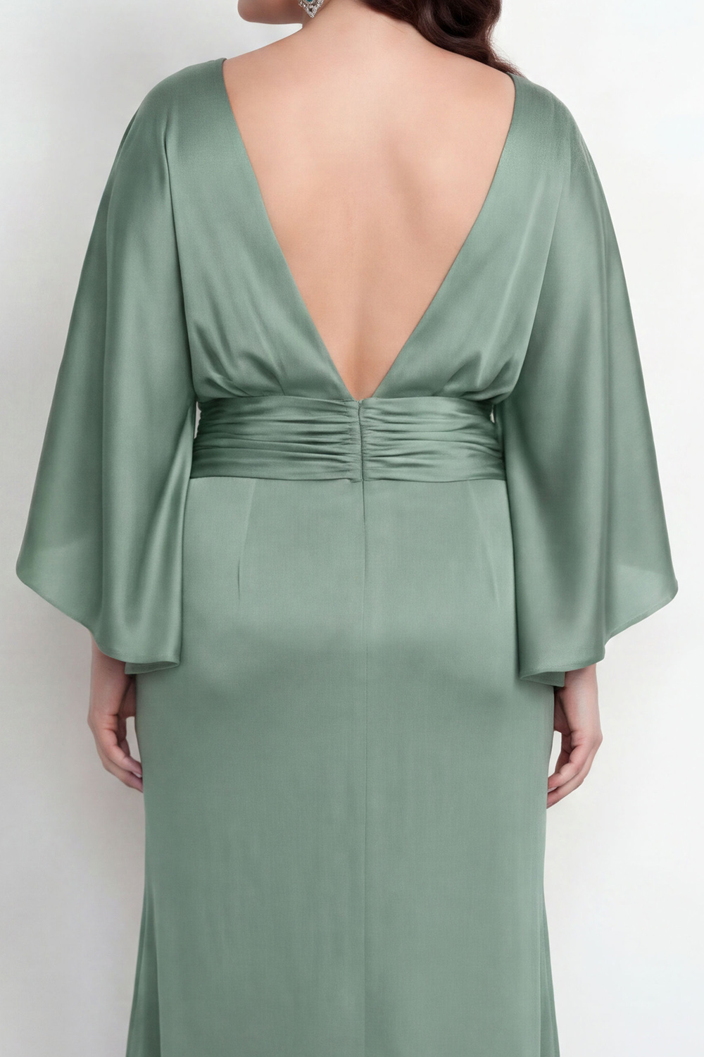 Black Bateau Neck Sheath 3/4 Sleeves Long Mother of the Bride Dress