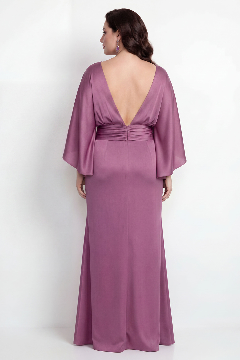 Black Bateau Neck Sheath 3/4 Sleeves Long Mother of the Bride Dress