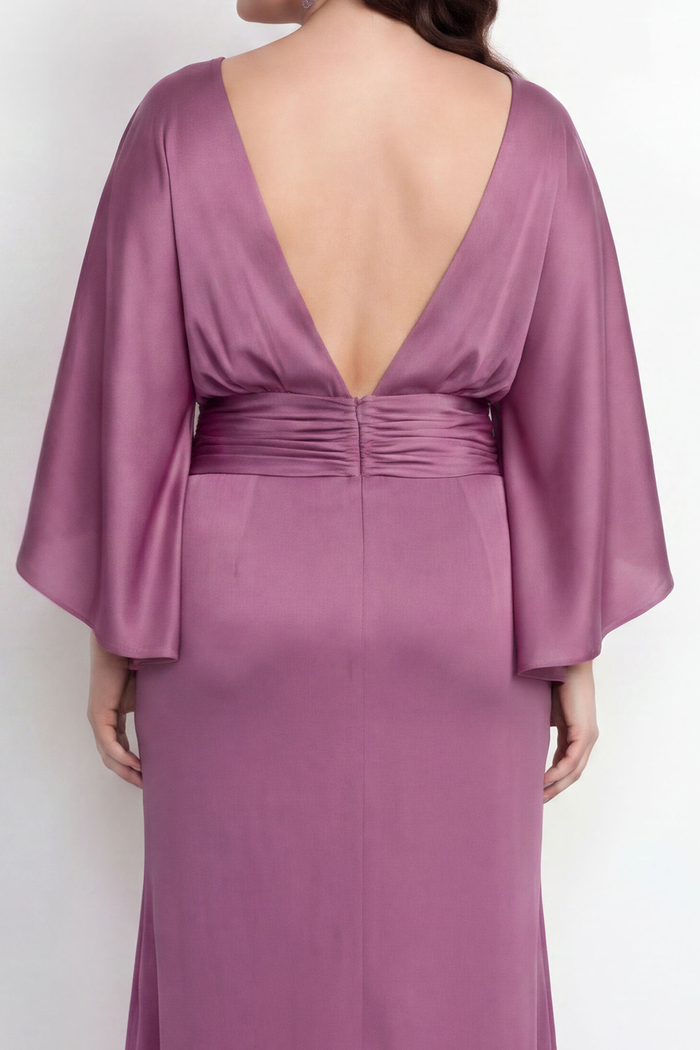 Black Bateau Neck Sheath 3/4 Sleeves Long Mother of the Bride Dress