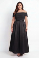 Off the Shoulder Black Plus Size A-Line Long Formal Dress