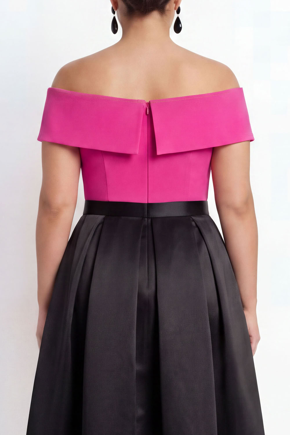 Off the Shoulder Black Plus Size A-Line Long Formal Dress