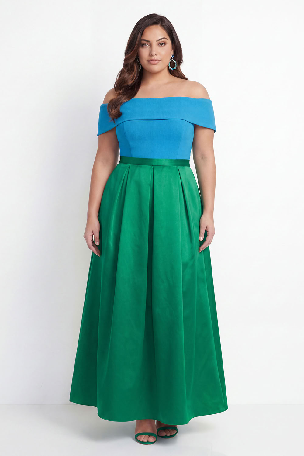 Off the Shoulder Black Plus Size A-Line Long Formal Dress