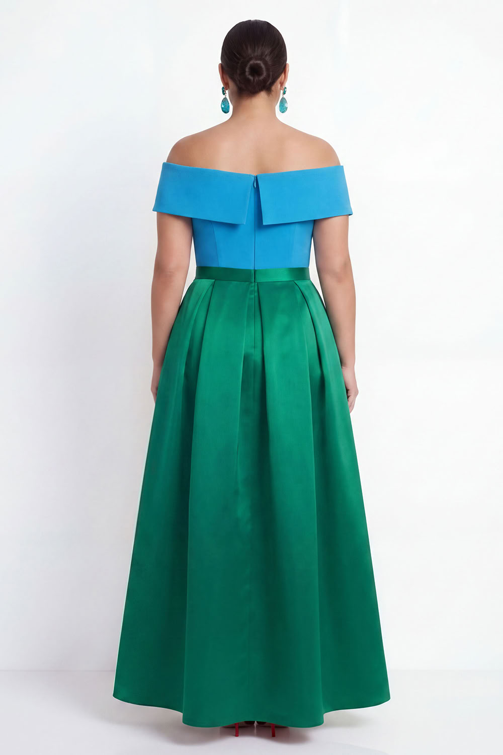 Off the Shoulder Black Plus Size A-Line Long Formal Dress