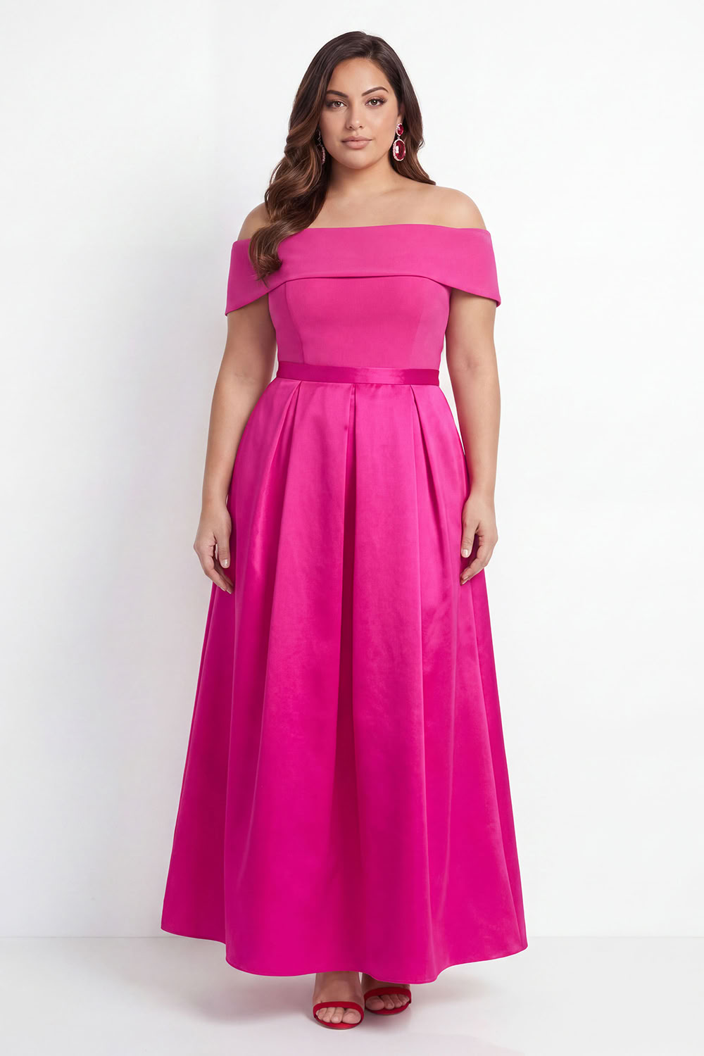 Off the Shoulder Black Plus Size A-Line Long Formal Dress