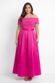 Off the Shoulder Black Plus Size A-Line Long Formal Dress
