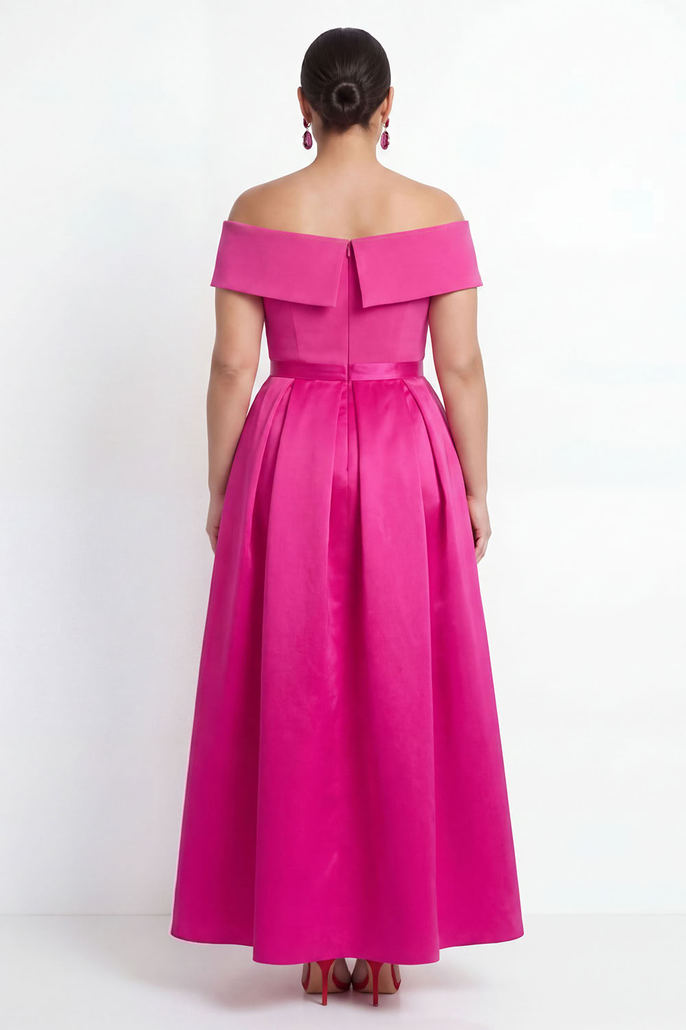 Off the Shoulder Black Plus Size A-Line Long Formal Dress