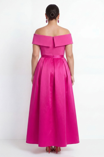 Off the Shoulder Black Plus Size A-Line Long Formal Dress