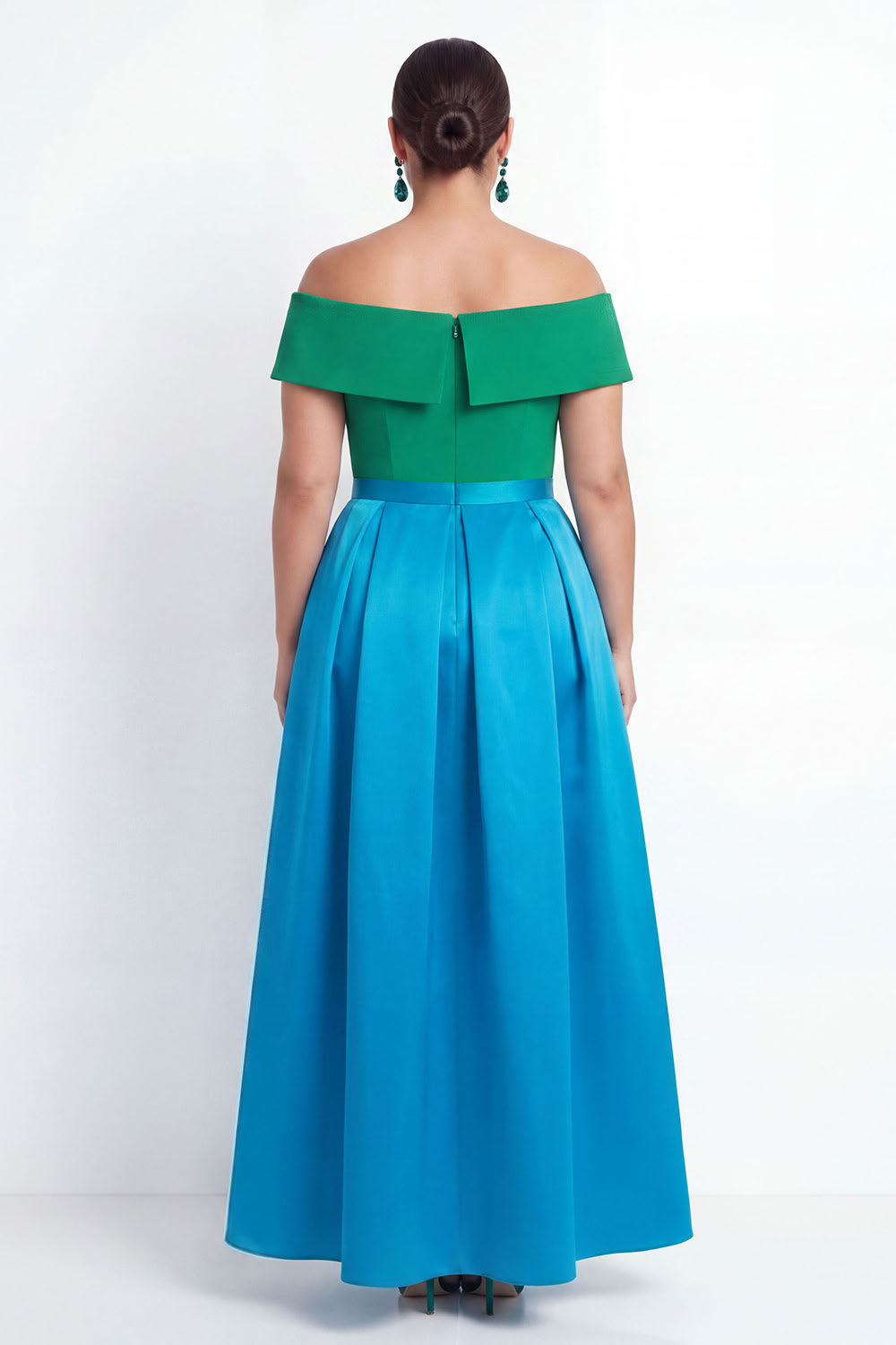 Off the Shoulder Black Plus Size A-Line Long Formal Dress