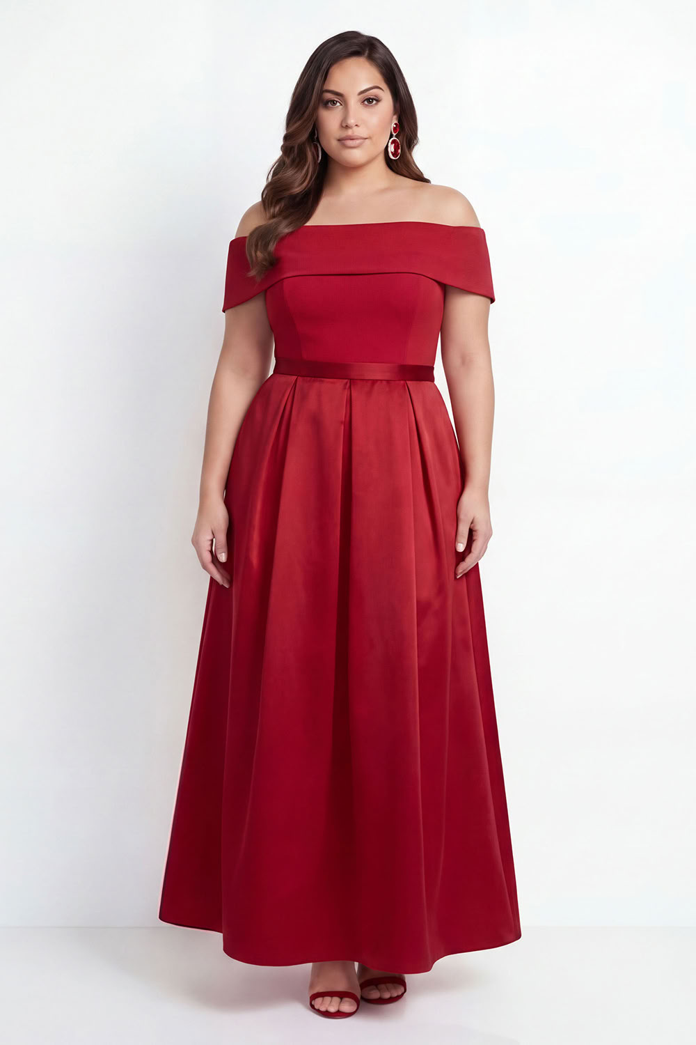 Off the Shoulder Black Plus Size A-Line Long Formal Dress