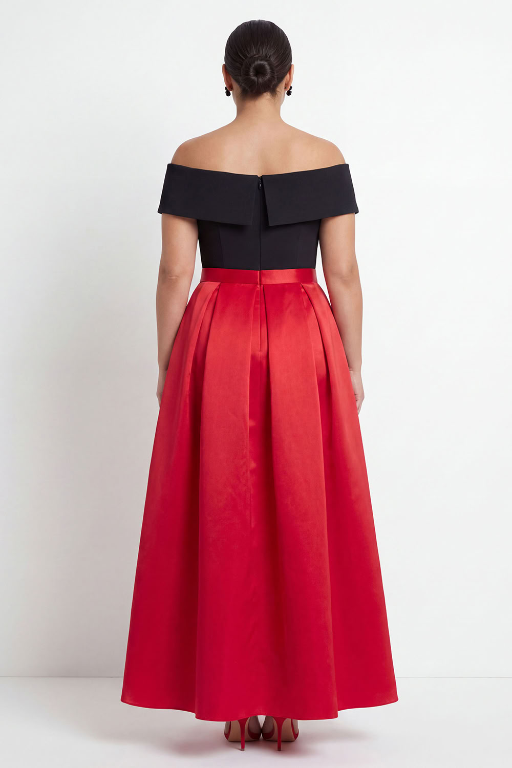 Off the Shoulder Black Plus Size A-Line Long Formal Dress