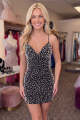 Black Bodycon Spaghetti Straps Pearl Homecoming Dress