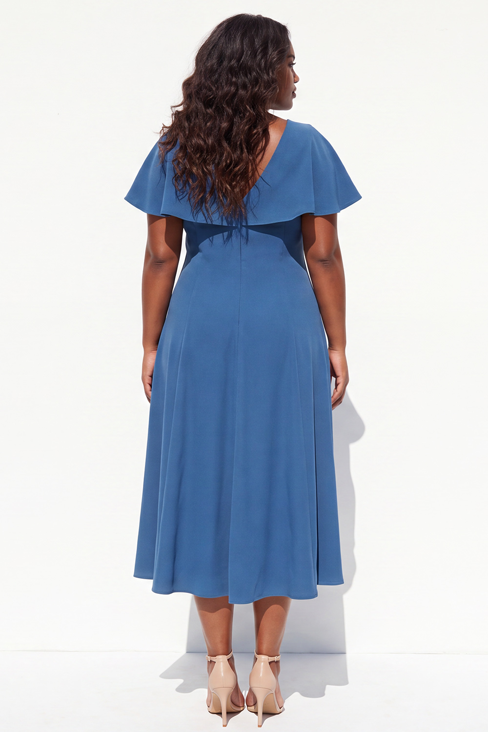 Dark Green A Line Plus Size Formal Dress with Flutter Sleeves