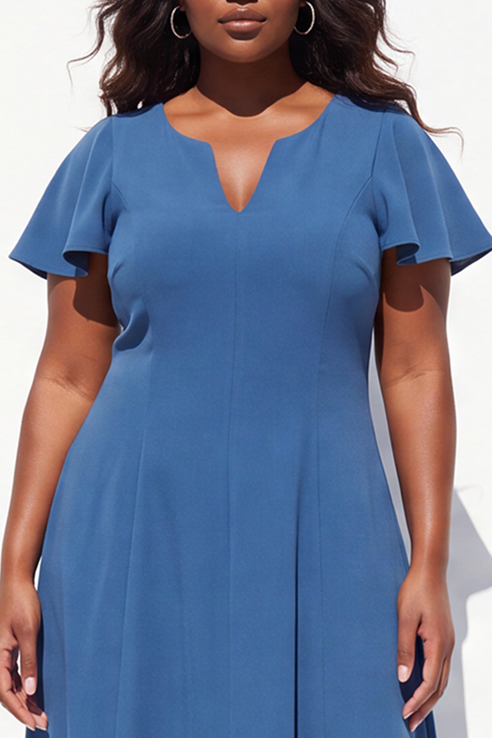 Dark Green A Line Plus Size Formal Dress with Flutter Sleeves