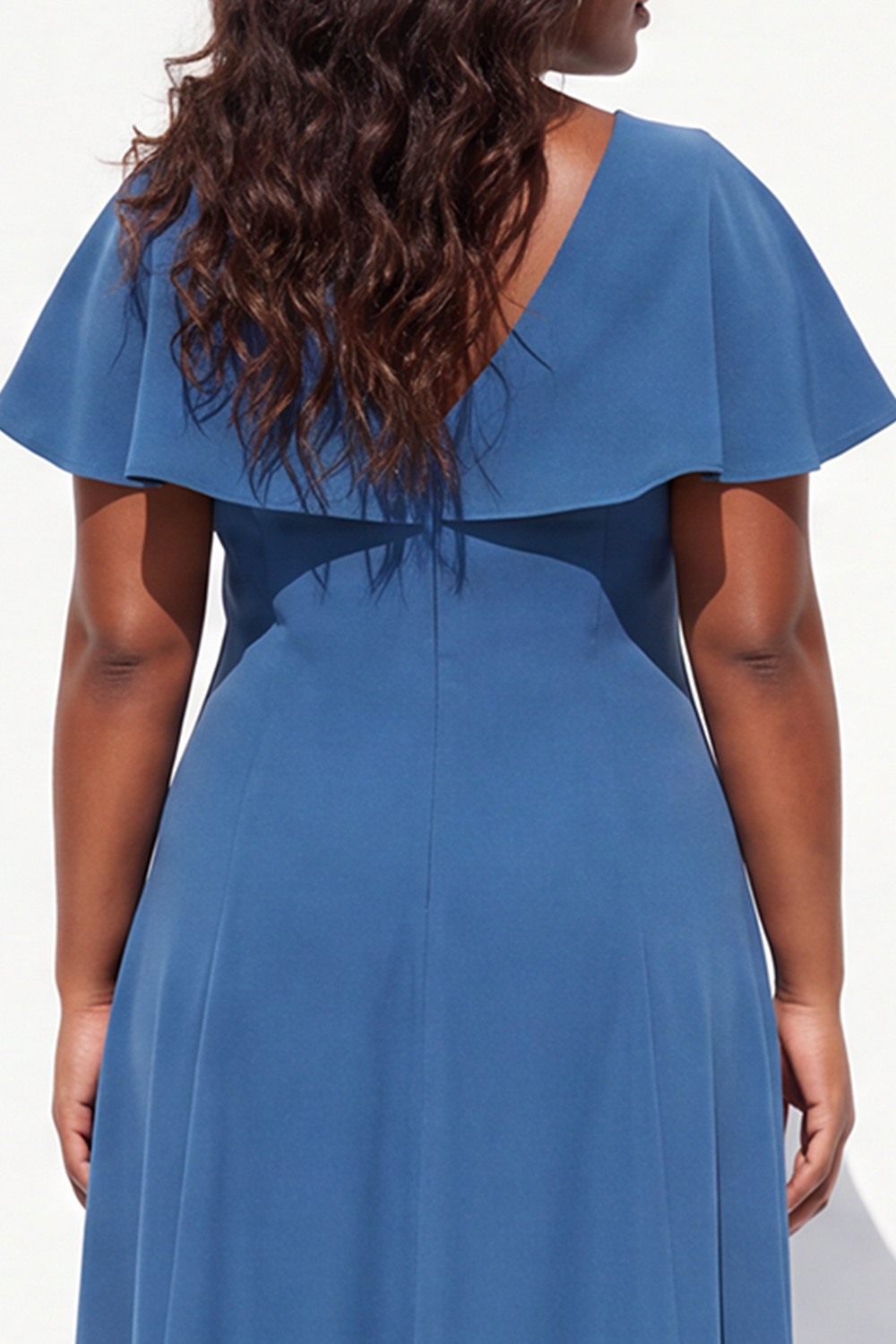 Dark Green A Line Plus Size Formal Dress with Flutter Sleeves