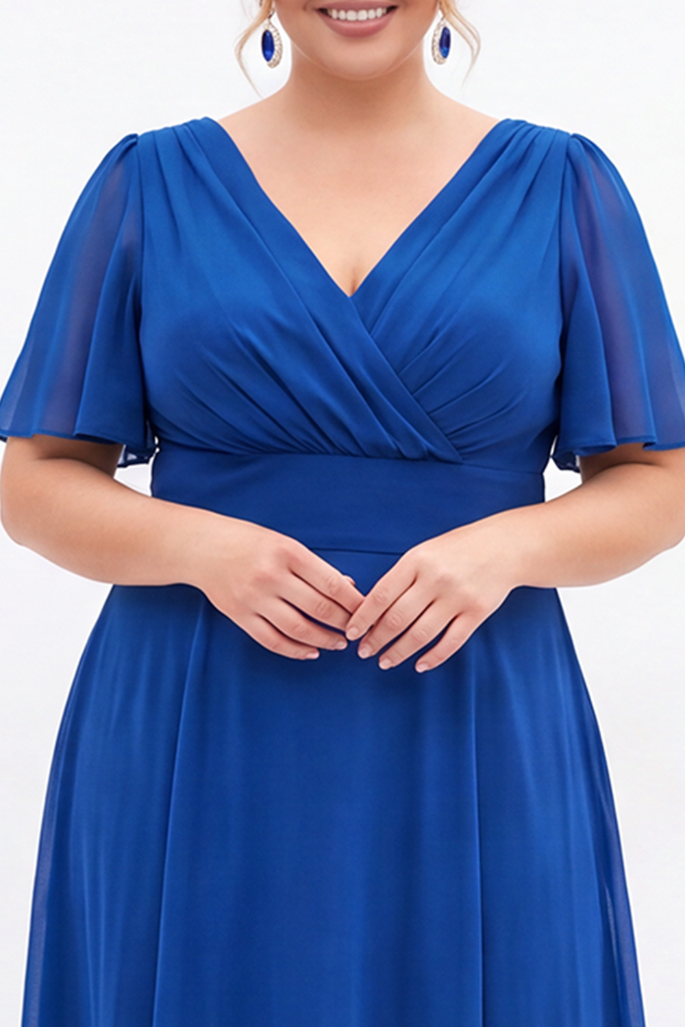 Black A Line V Neck Plus Size Formal Dress