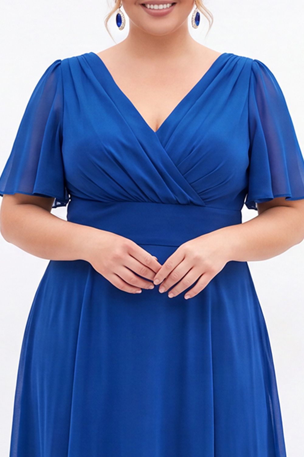 Black A Line V Neck Plus Size Formal Dress