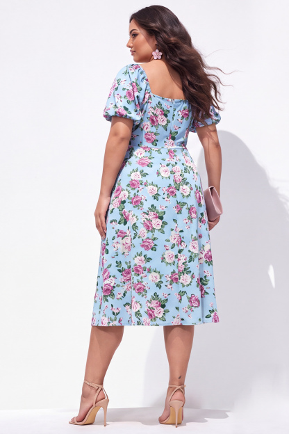 Apricot Floral A Line Plus Size Wedding Guest Dress