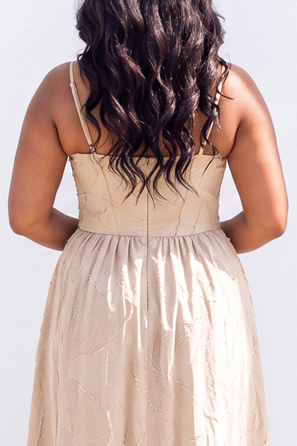Blue A-Line Printed Midi Plus Size Wedding Guest Dress
