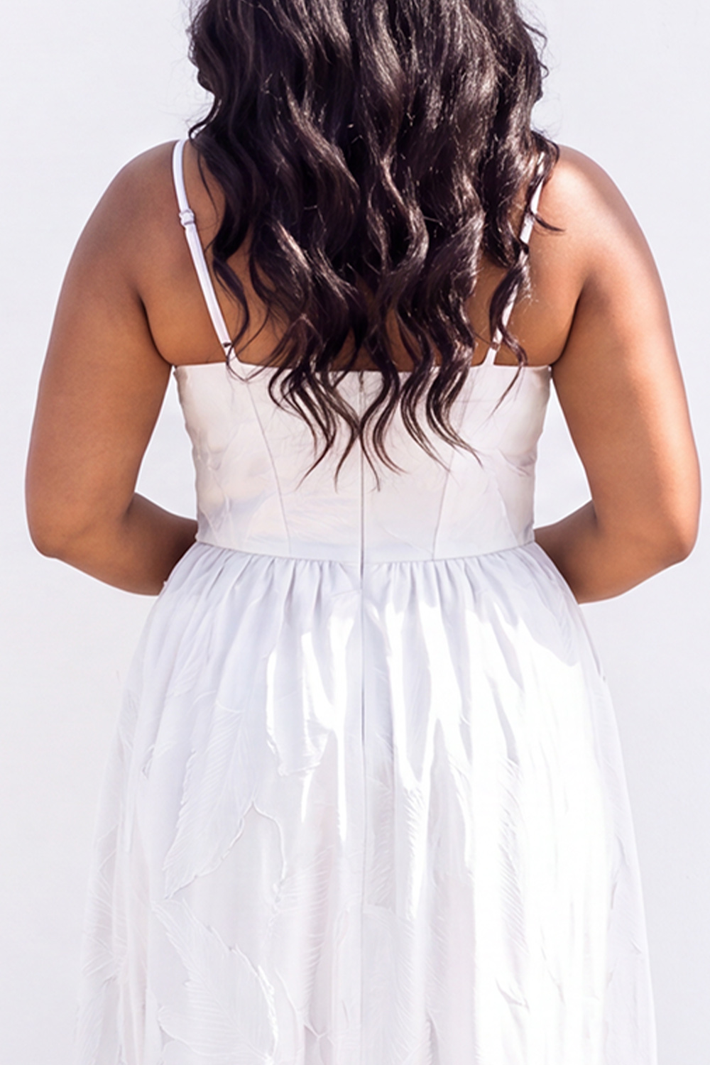 Blue A-Line Printed Midi Plus Size Wedding Guest Dress