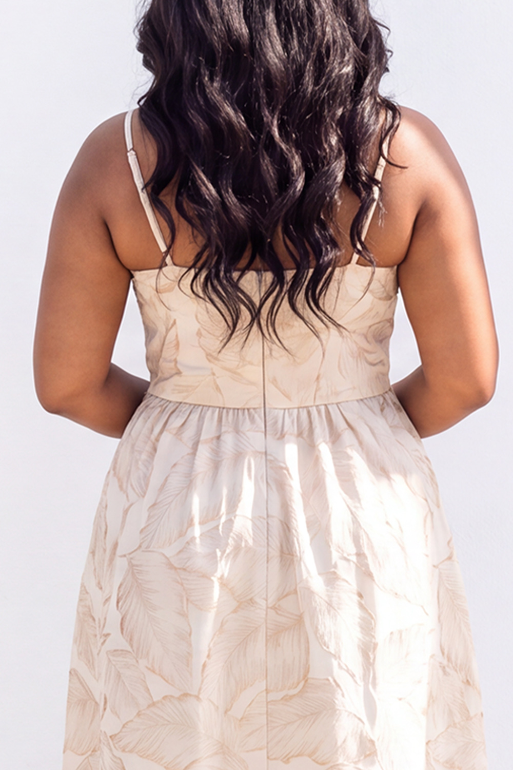 Blue A-Line Printed Midi Plus Size Wedding Guest Dress