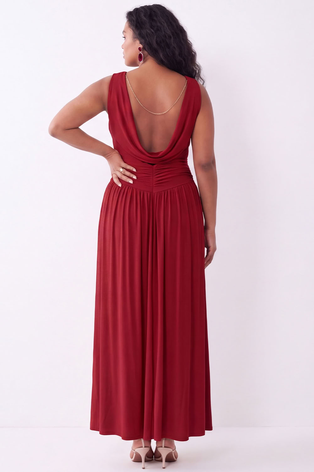 Grass Green A-Line Ruched Maxi Plus Size Wedding Guest Dress