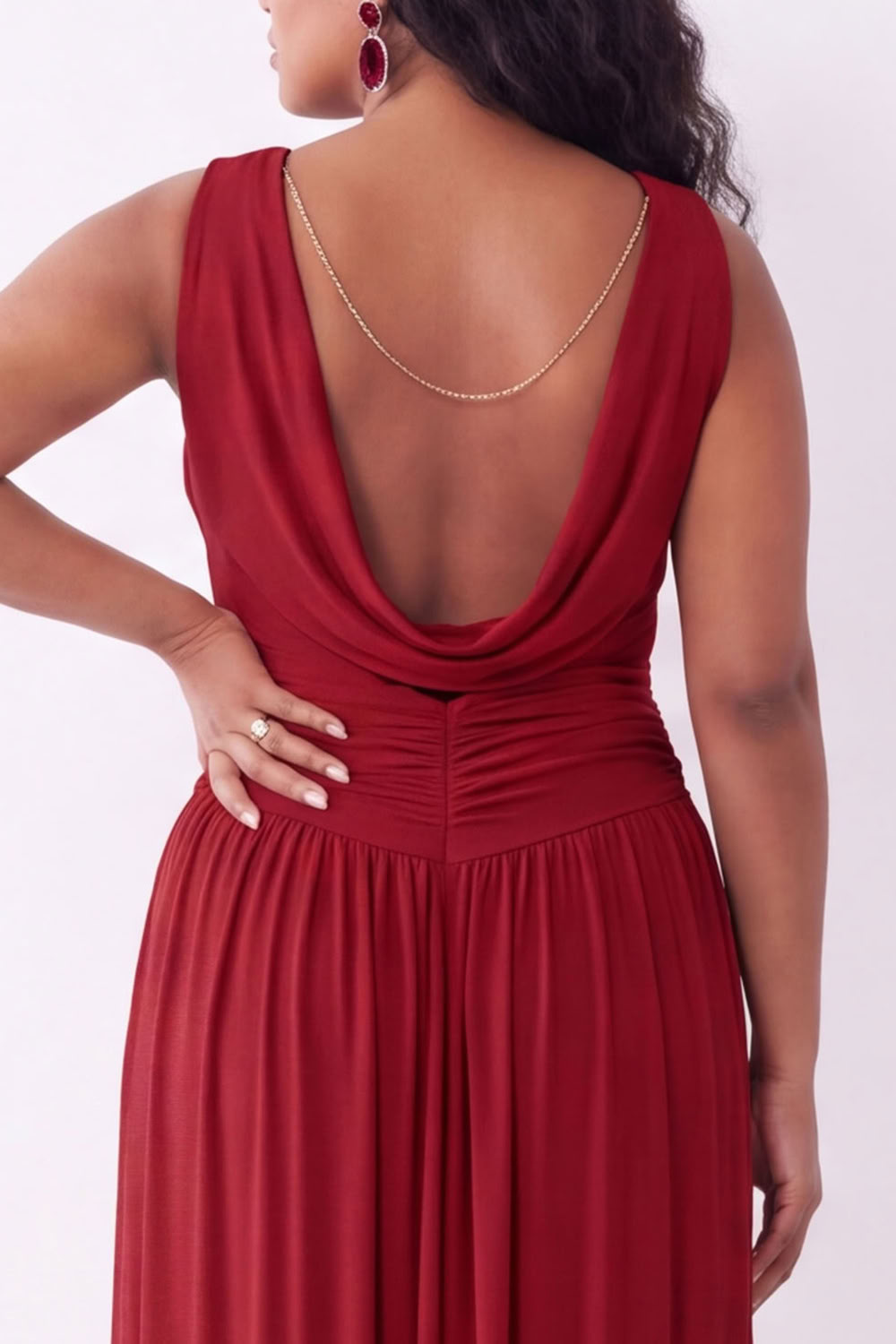 Grass Green A-Line Ruched Maxi Plus Size Wedding Guest Dress