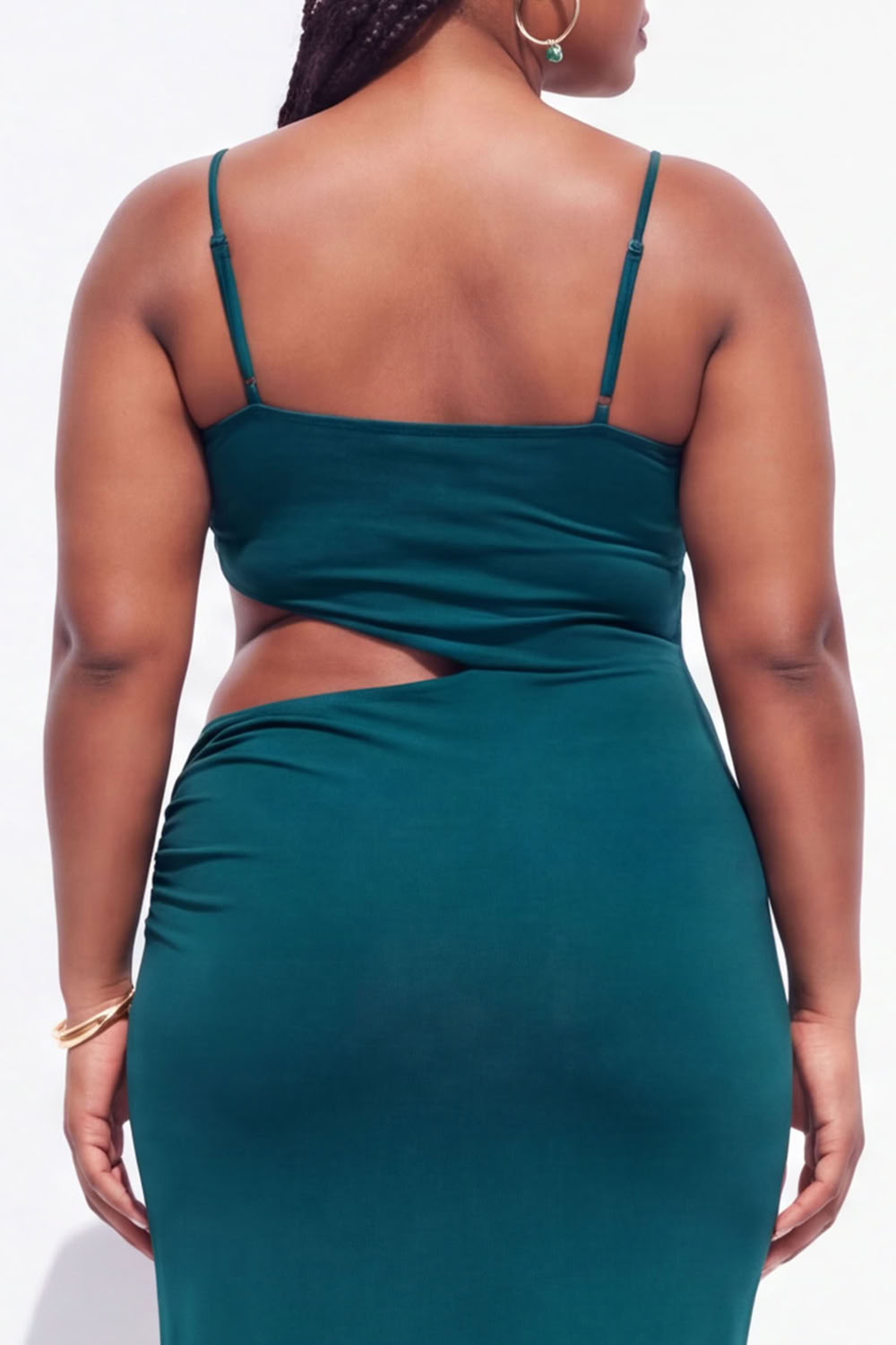 Plus Size Black Cut Out Maxi Wedding Guest Dress with Slit