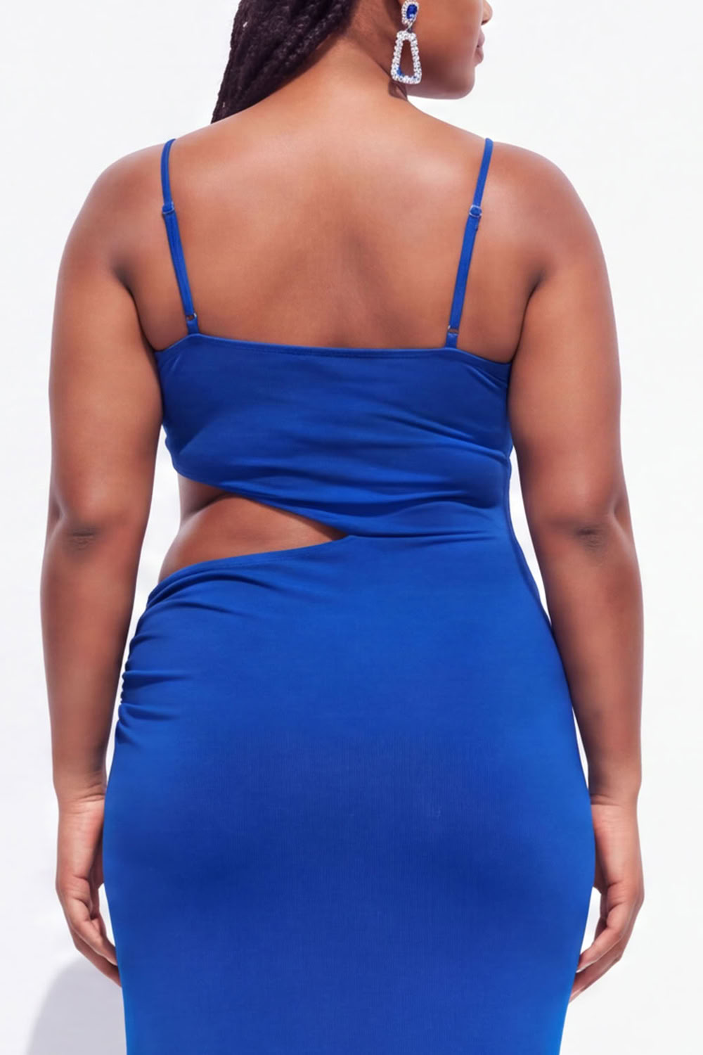 Plus Size Black Cut Out Maxi Wedding Guest Dress with Slit
