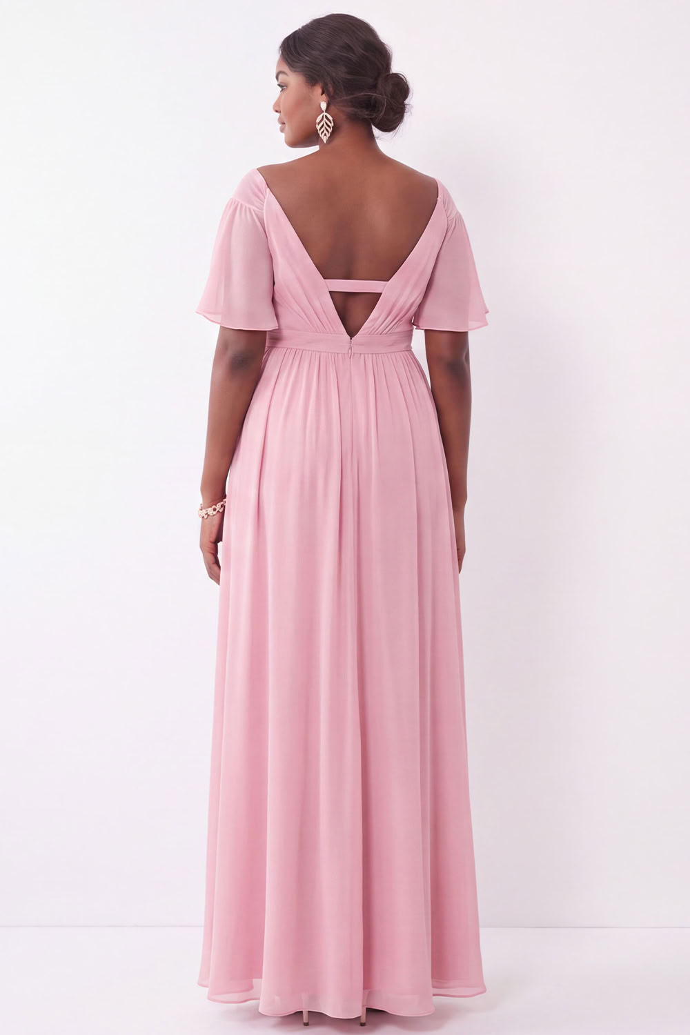 Blue A-Line Off the Shoulder Plus Size Maxi Wedding Guest Dress