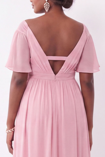 Blue A-Line Off the Shoulder Plus Size Maxi Wedding Guest Dress