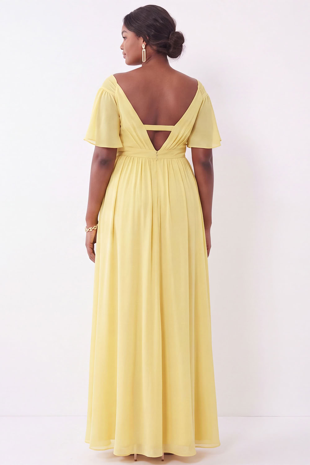 Blue A-Line Off the Shoulder Plus Size Maxi Wedding Guest Dress