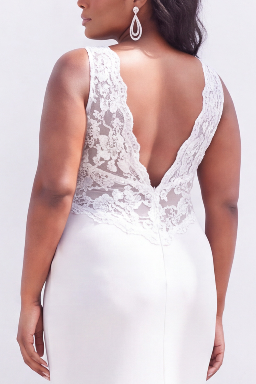 Black Lace Plus Size Mermaid Maxi Formal Dress