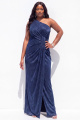 Sparkly Black Sequin One Shoulder Plus Size Formal Dress