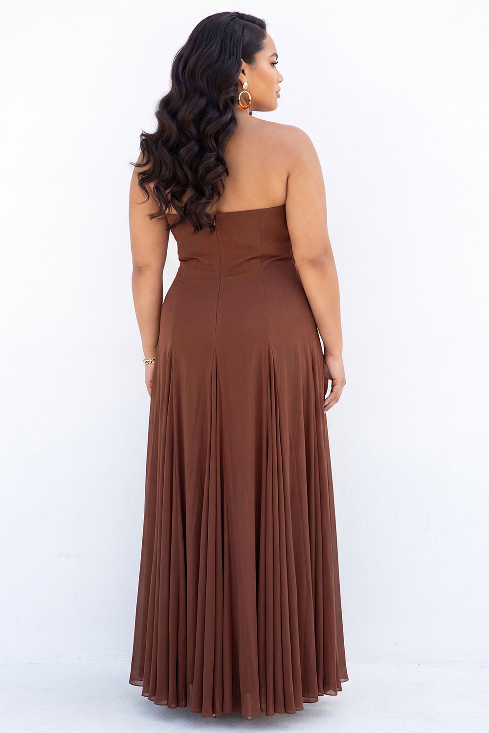 Black and White Strapless A Line Plus Size Formal Dress