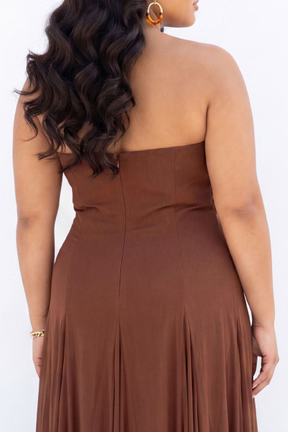 Black and White Strapless A Line Plus Size Formal Dress