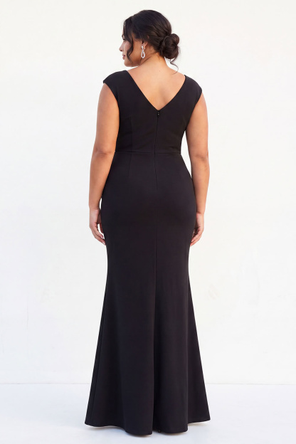 Dark Green Mermaid V Neck Plus Size Formal Dress