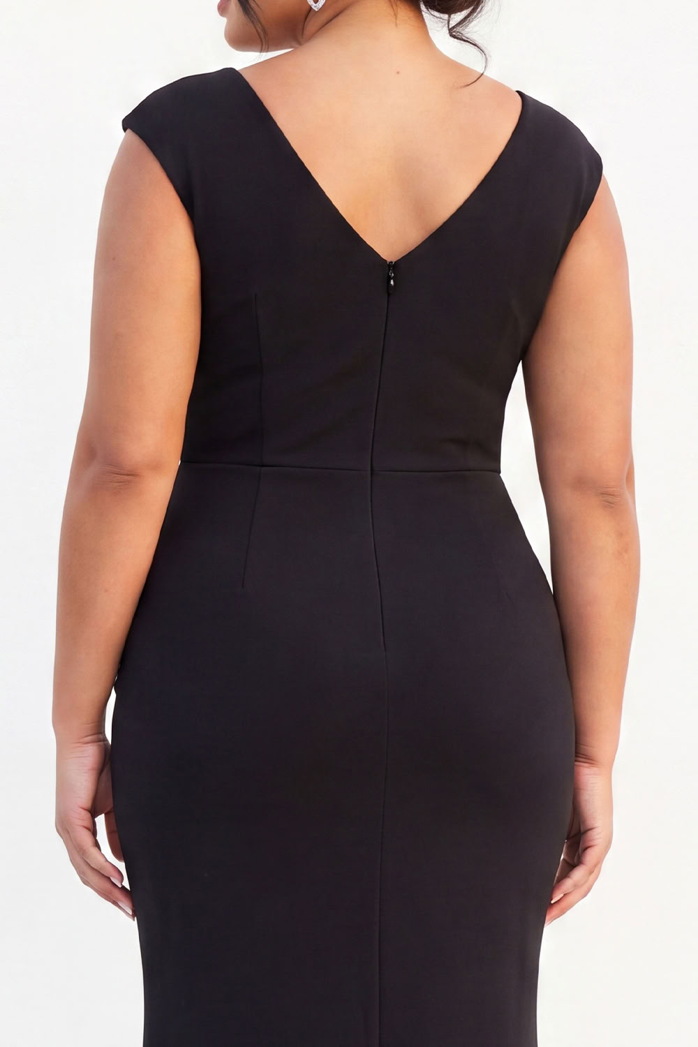 Dark Green Mermaid V Neck Plus Size Formal Dress