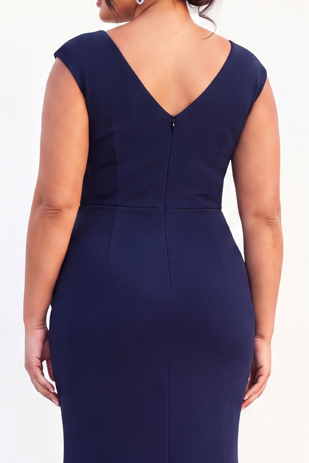 Dark Green Mermaid V Neck Plus Size Formal Dress