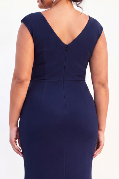 Dark Green Mermaid V Neck Plus Size Formal Dress