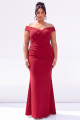 Plus Size Red Off the Shoulder V Neck Mermaid Formal Dress