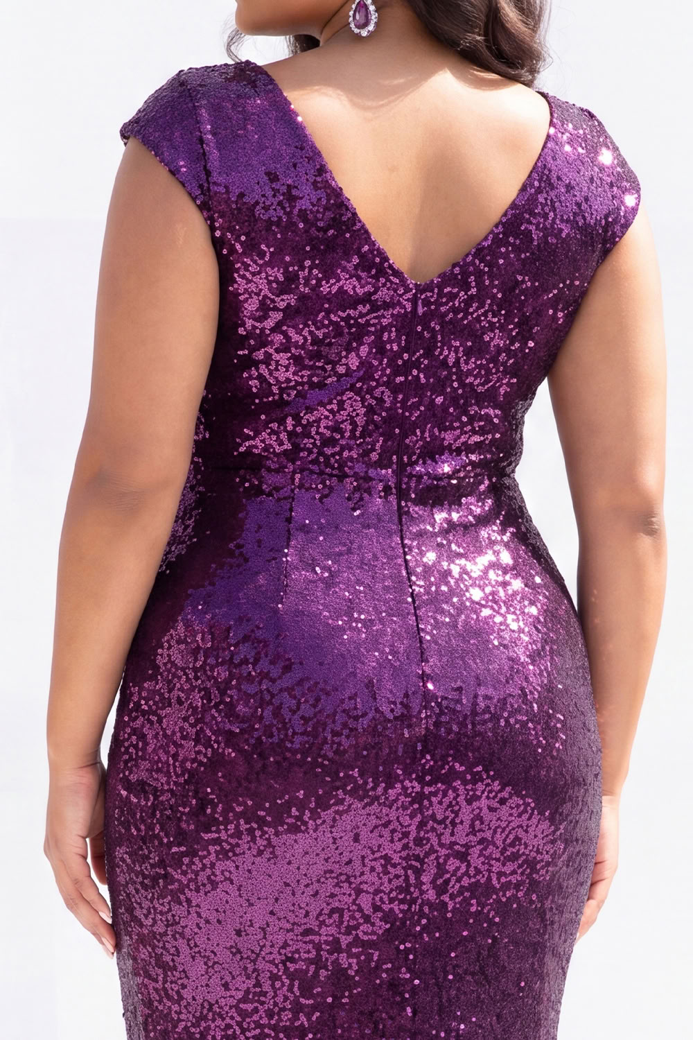Sparkly Black Off the Shoulder Sequin Mermaid Plus Size Maxi Dress