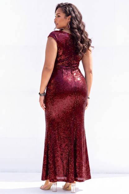 Sparkly Black Off the Shoulder Sequin Mermaid Plus Size Maxi Dress
